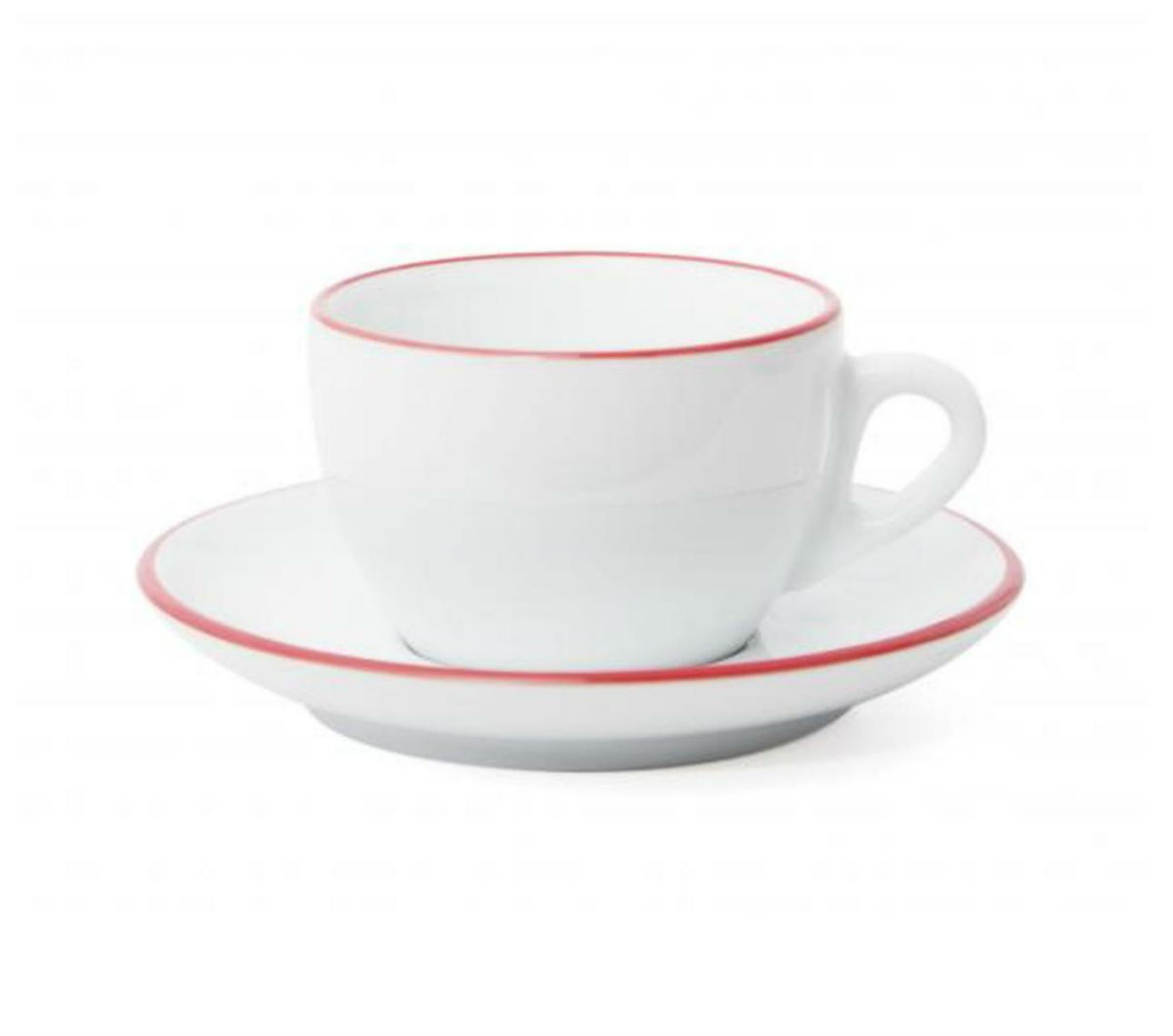 "PALERMO" RED RIM Cappuccino Cups 150ml ("Competition")